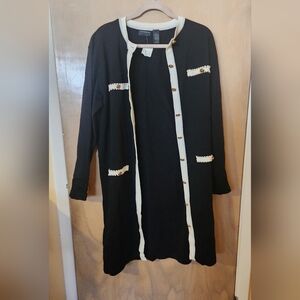 Cardigan black and white liz Claiborne nwt size XL